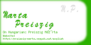 marta preiszig business card